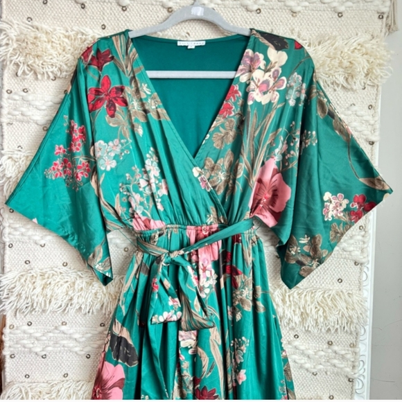 Baltic Born Sicily Floral Maxi Dress Dark Green Small - Picture 3 of 6
